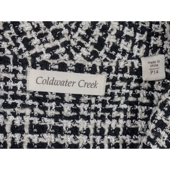 Coldwater Creek Tweed Jacket Linen Blend Cap Sleeve Lined Career Top Petite 14 - Picture 4 of 5